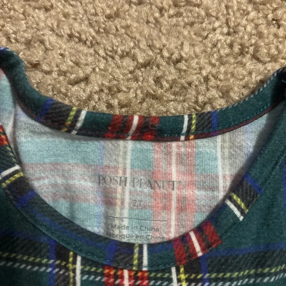 Posh Peanut Tartan Plaid Long Sleeve Tulle Dress Size 2